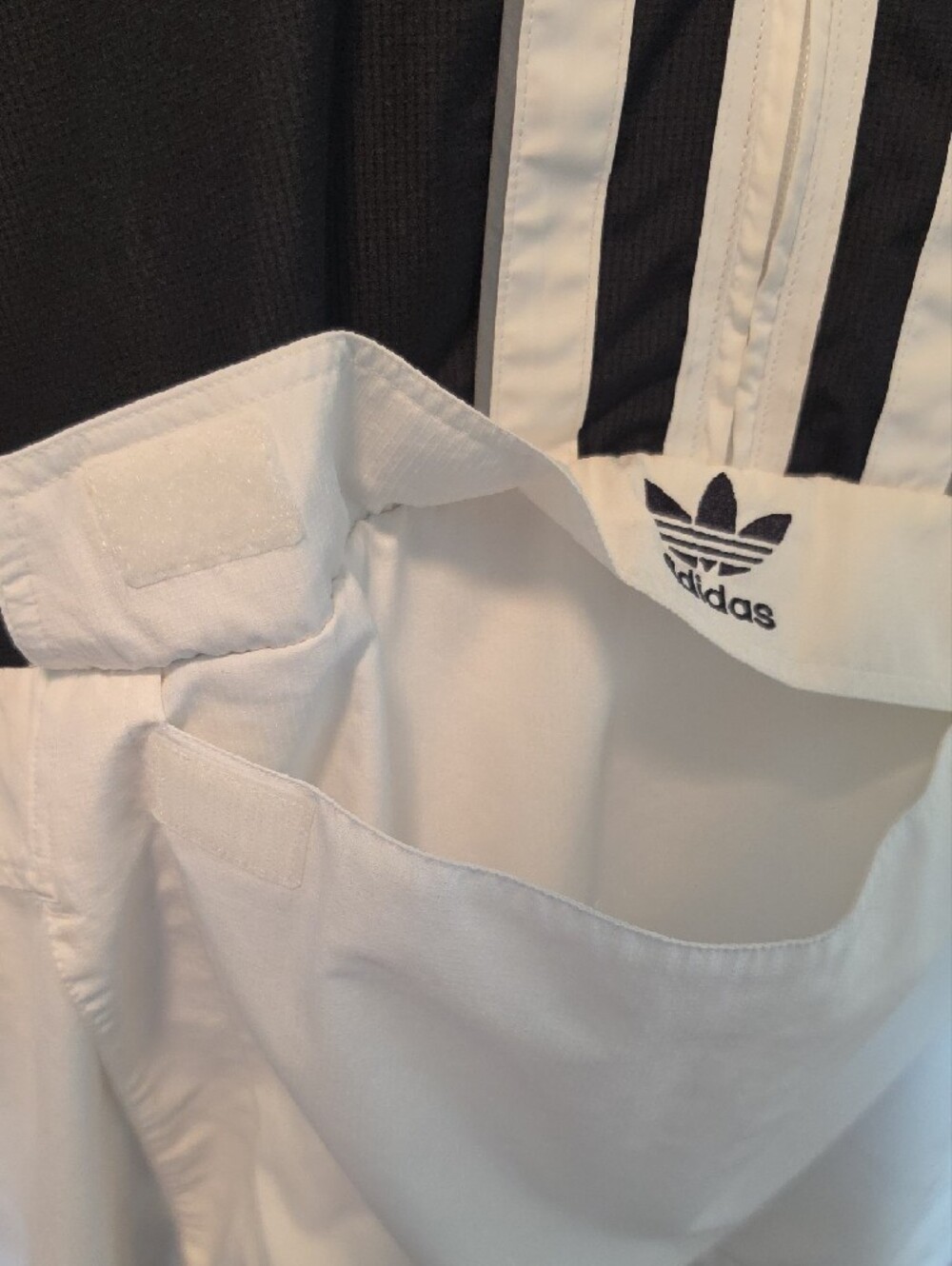 Adidas Black and White Hooded Pullover Windbreaker - Picture 9 of 9